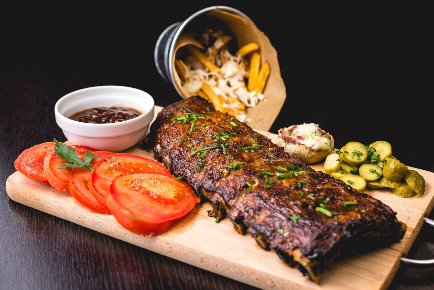 Glazed smoked BBQ ribs